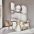 Quick Artsy Solid Wooden Round Dining Table 4 Seater Dining Table for Living Room, Bedroom, Hotel & Home, Natural Finish, (80.01L x 80.01D x 76.2H CM) (Sartene)