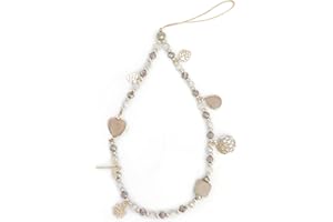 LZKHEH Cordon de téléphone Portable avec Bijou et dragonne en Cristal Beige Anti-Perte - étui Pendentif chaîne, 1 pièce.