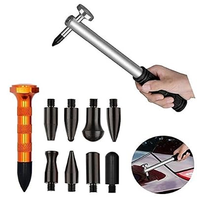 G&S GS 10 pcs carrosserie Paintless dent Outils de démontage en Aluminium dent Marteau avec tête de Knock Down Robinet Down Lot d'accessoires de PDR dent kit de réparation