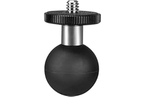 FANAUE GB-02 - Adattatore a sfera in alluminio da 1" con perno filettato da 1/4"-20, compatibile con braccio a doppia presa RAM Mount B per Insta 360 Panorama Series e motocicletta fotografia