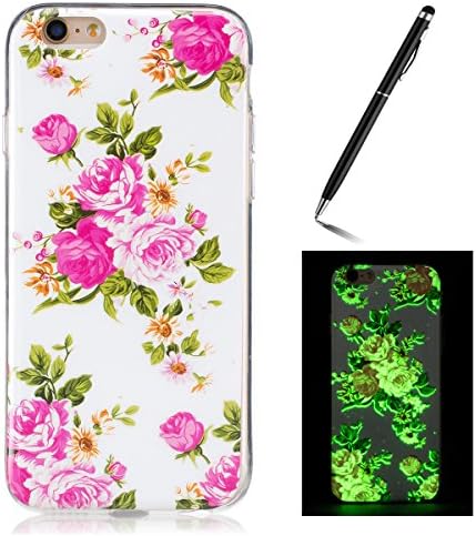 XUDAKJ Apple iPhone 6/6S Case Gel Case Luminous Effect Noctilucent Green Glow in the Dark Matte White Ultra Slim Soft Rubber Shock Absorber Flexible Bumper TPU Protective Case Cover Skin Shell For Apple iPhone 6/6S [Free 2 in 1 Black Stylus Pen]