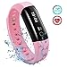 Produktbild Neue VersionFitness Tracker, Mpow IP68 Wasserdichte Smart Fitness Armbänder mit Pulsmesser, OLED Bildschirm Herzfrequenzmonitor Aktivitätstracker Pedometer Schlafmonitor,Schrittzähler für Android iOS Smartphones z.B. iPhone 7/7 Plus/6S/6/5/5S, Samsung S8/S7, Huawei, LG, Sony,Rosa.