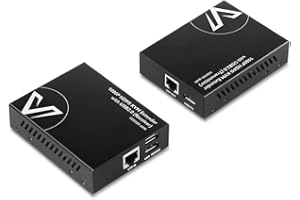 V AV ACCESS AV Access HDMI USB KVM Extender, 1080P@60Hz sobre Cat5e/6 hasta 80m/260ft, 2 Puertos USB2.0 para Computadora, sin Pérdida de Señal ni Latencia, Plug & Play sin Controlador, con PoE y Adaptive EQ