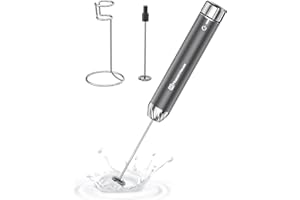 Maestri House Mousseur à Lait Rechargeable, Réglage de la Vitesse en Continu, Mousseur a Lait Café au Latte Premium électrique, Cappuccino au Chocolat Chaud Matcha (Gris)