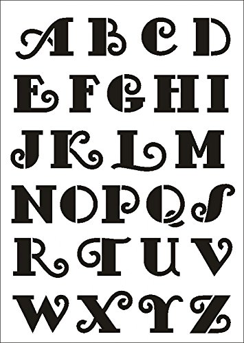 UMR-Design W-641 Font Retro Wand / Textilschablone Grösse A3
