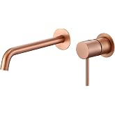 IMEX GLM039 Recessed Mixer Taps, Brass, Modern Finish, Two-Part Independent Design, Monza Series (Brushed Rose Gold)