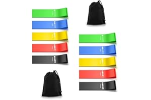 Tuokay, Zestaw Opasek Fitness 30 cm x 5 cm, 10 Opasek Oporowych, Opaski Oporowe na Nogi i Pośladki, Opaski Gimnastyczne do Treningu Siłowego, Budowania Mięśni i Treningu Jogi