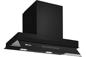 Balay – Campana Extractora Decorativa Integrable, 60 cm de ancho, 4 potencias de extracción, Instalación en Salida de Humos o Recirculación, Negro, 3BD967GN
