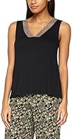 Iris & Lilly Haut de Pyjama Col V Femme, Noir (Black Beauty), X-Large