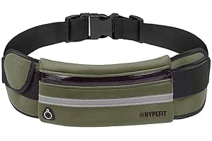 Riñonera Hypefit Neopreno Deportiva Running Unisex Impermeable con Tiras Reflectantes (Verde), Compartimento para Botella Agua y Correa Ajustable, Bolsillo para Smartphone iPhone, Samsung, Xiaomi