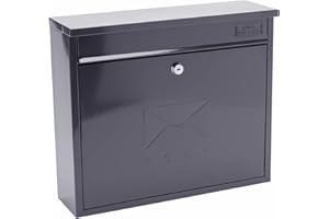 BURG-WÄCHTER Burg-Wachter MB02A Elegance Boîte aux Lettres Murale en Acier galvanisé verrouillable résistant aux intempéries RAL 7016-36 x 31 x 10 cm Anthracite
