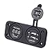 Produktbild Zigarettenanzünder, CARCHET Dual Auto USB Steckdosen 12V kfz Ladegerät wasserdicht Auto Adapter + Voltmeter für für Motorrad, Auto, Wohnwagen, KFZ, Boot usw (Schwarz)