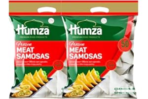 VEENAS Humza Meat Samosa | 1500G | 50 Pieces | Frozen | Frozen Meat Samosa | Easy Cook | Crispy Snacks For All Time | Healthy | Indian Origin | Each 1500G | Pack Of 2