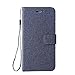 Produktbild DENDICO Moto Z3 Play Hülle, Flip Brieftasche Tasche Handyhülle mit Standfunktion und Kartenfach, Magnetverschluss Leinwand Wallet Etui TPU Schutzhülle für Moto Z3 Play - Grau