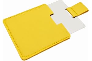 Ksvsonrvi Mini-handspegel, resespegel, 5,9 cm, mini-handhållare, rostfritt stål, obrukbar, med PU-läderfodral