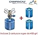 Produktbild ALTIGASI Hochlehner für Camping, BLEUET Micro Plus - Marke CAMPINGAZ + 2 Kartuschen A Gas CV 470 mit abnehmbarem System - Ideal für Camping