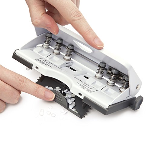 Rapesco 1321 - Perforadora para organizadores y diarios de 6 taladros ajustable  blanco