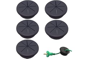 KALSEY 5 Pezzi Passacavo per Scrivania, Passacavi Plastica, Passacavi Rotondi, Passacavi Nero per Scrivania, Tappo Passacavi per Cavo Cavi, 60mm Passacavi ABS Flessibile per Casa, Ufficio, Studio(Nero)