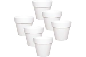 ‎IDEA-STATION idea-station IBI Blumentopf Set 6 x 12 cm - weiß - bruchsichere Blumentöpfe aus Plastik für verschiedenste Pflanzen, Blumen oder Kräuter - Matte Übertöpfe für innen und außen