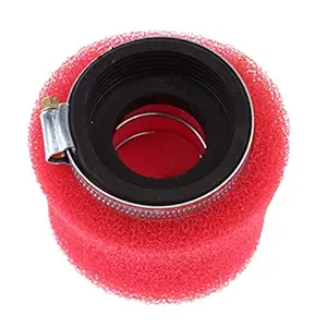VMS INDIA Motorcycle Sponge Air Filter Cleaner Red for Yamaha Kawasaki ATV Buggies Part (58mm)