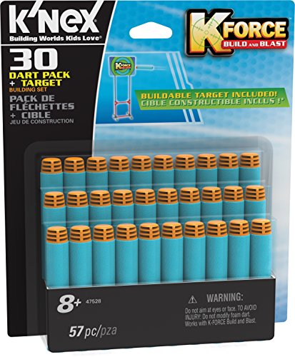 Kâ€™NEX K-Force 30-Dart Pack and Target for Ages 8+, Engineering Educational Toy, 51 Pieces