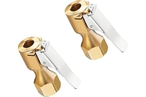 JNNJ 2 Piezas Conector Inflador Neumáticos, Boquillas Inflado Neumático Boquilla Abrazadera Válvula, Neumático Boquilla Inflador Abrazadera Válvula, Conector Válvula Inflado para Coche, Camión