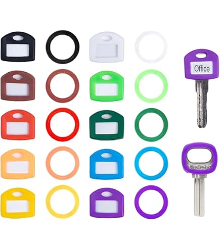 Set 30 Etichette Portachiavi In Plastica, 10 Colori, Con Finestra Per Scrivere, Ideali Per Chiavi, Valigie, Zaini