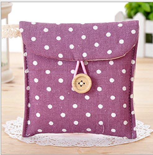 Heelinna Outdoor Woman Mini Dotted Sanitary Napkin Holder Bag Pouch(Purple)