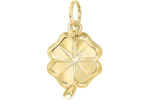 FORME DI LUCCHETTA Lucchetta - Lucky Four Leaf Clover Pendant in 14 carats Yellow Gold, 20x11 mm - Womens Girls Pendants for Necklaces