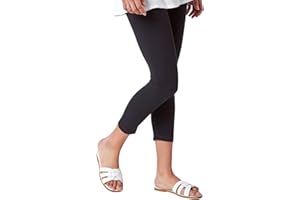 Roman Originals Cropped Legging for Women UK Ladies Capri Pants Stretch Crop Trouser Yoga Gym Shorts Cotton Elasticated High Waist 3/4 Length Sports Workout Regular Plus Size