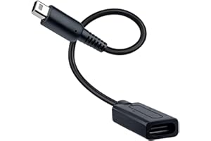 Tolesum Adattatore di Ricarica da USB-C a 3DS (18,5 cm) - Convertitore Presa Tipo-C Compatibile con Nintendo DSI, 3DS, 2DS, incl. XL e New Modelli- Nero