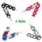 Itaar Pacifier Clip Schnullerketten Schnullerband aus Baumwolle 4 Stück