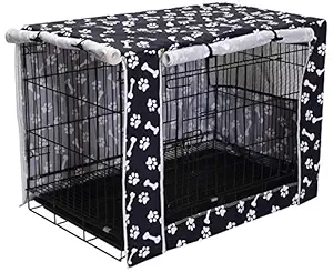 Geyecete Large Dog Crate Covers Fits 24inch-48inch Dog Crates for Small Medium Large Dogs Dog Crate Bed Dog Crate with Cover - Cover only(Crate Not Included)-Black-42