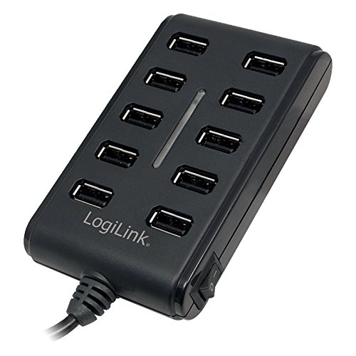 LogiLink UA0125 USB-Hub (10-Port, USB 2.0) schwarz