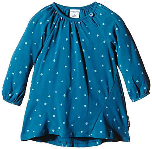 Polarn O. Pyret Baby-Girls Abenius Polka Dot Long Sleeve T-Shirt, Blue (Seaport), 9-12 Months
