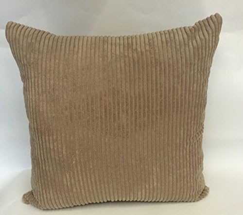 Large Soft 24in x 24in Chenille Stripe Cushion Cover in Light Coffee Beige