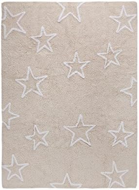 Happy Decor Kids Washable Rug (120 x 160 cm, White/Beige, Stars)