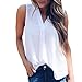Produktbild Hffan Damen Sommer tanktops Chiffon Ärmellos Tank Crop Tops Vest Tanktops Weste Cami Oberteile T-Shirt Geburtstags Geschenk Für Frauen Mädchen Freundin Sommertop Unterhemd Strandtop (XL, Weiß)
