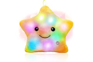 Shengou Cuscino a forma di stella a LED,LED Star Peluche a forma,Cuscino stella luminosa,Cuscino Stella Luminosa a LED,Forma di Stella Cuscino di Peluche,Cuscino Luce LED,Cuscino luminoso