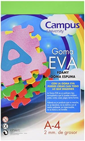 CAMPUS University EVA A4 Foam Rubber, 2 mm Thick, A4 – Green (Pack of 10)