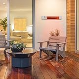 DURAMAXX Gold Bar 2000 Infrarot-Heizstrahler Wand-Heizstrahler (blendarme Gold-Infrarot-Röhre, 750 / 1500 / 2000 Watt, Fernbedienung, Schutzklasse IP65) silber - 2