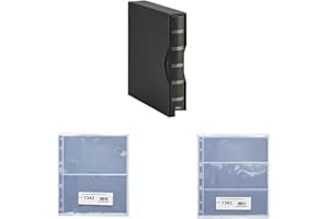 PLASTICOS PARDO Pardo 1340 - Album Para Colección Billetes Universales + 10 Fundas 134200 + 10 Fundas 134300 (Negro)