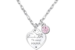 Lumengqi Regalo para la Abuela. Colgante/Collar de Acero Inoxidable Brillante Antialérgico, con Mensaje Grabado y Cadena de 60 cm