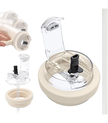 Stanley – Couvercle anti-fuite, couvercle de rechange Stanley avec paille à rabat, accessoires de tasse Stanley avec paille et brosse de nettoyage pour couvercle de gobelet Stanley de 1,2 l (A