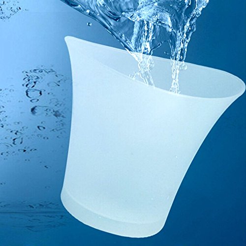 Generic Kunststoff Eiskübel Flasche mit LED Champagner Wein Bierkühler für Weihnachten Bar 5L – Weiß, 9,84 x 9,06 Zoll / 25 x 23 cm - 5