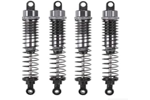 Hensych 4 pack Amortisseur amortisseur métallique avant et arrière réglable 60mm 85mm 100mm pour type de chenille de camion de voiture de 1/10 RC Axial SCX10 TRX4 D90 (Argent, 100mm)