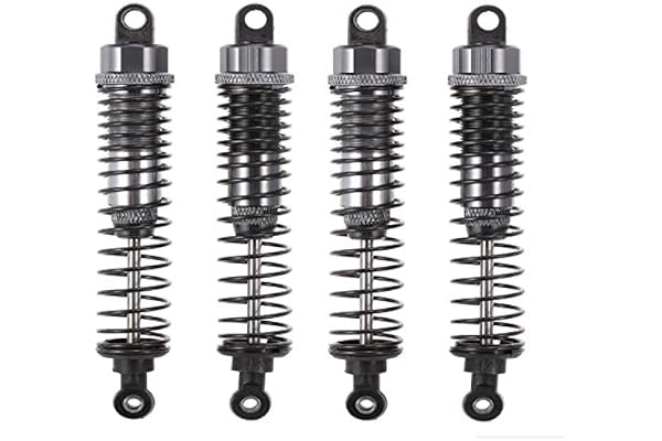 Hensych 4 pack Amortisseur amortisseur métallique avant et arrière réglable 60mm 85mm 100mm pour type de chenille de camion de voiture de 1/10 RC Axial SCX10 TRX4 D90 (Argent, 100mm)