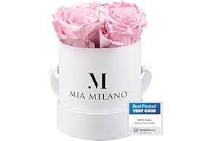 Mia Milano Infinity Roses 3 anni di conservazione I Scatola di rose con rose vere I Fiori di lunga durata in scatola I San Valentino Regalo I Fatto a mano in Germania
