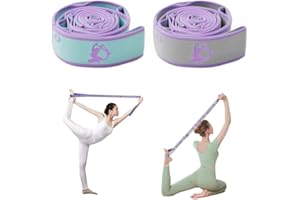 Trsnzul Banda Elástica de Yoga 2 Piezas Banda de Estiramiento de Yoga Bandas Elasticas Fitness Bandas de Ejercicio Correa de Estiramiento Cinturón de Estiramiento para Ejercicios