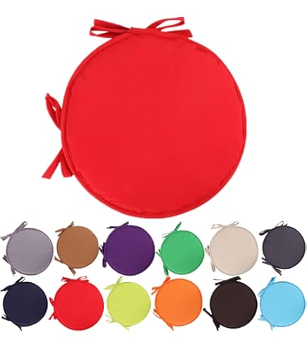 Cuscini Rotondi Per Sedie - Set Da 2, Diametro 50 Cm, Antiscivolo, Per Cucina, Giardino, Ufficio (Beige) - Foto 7